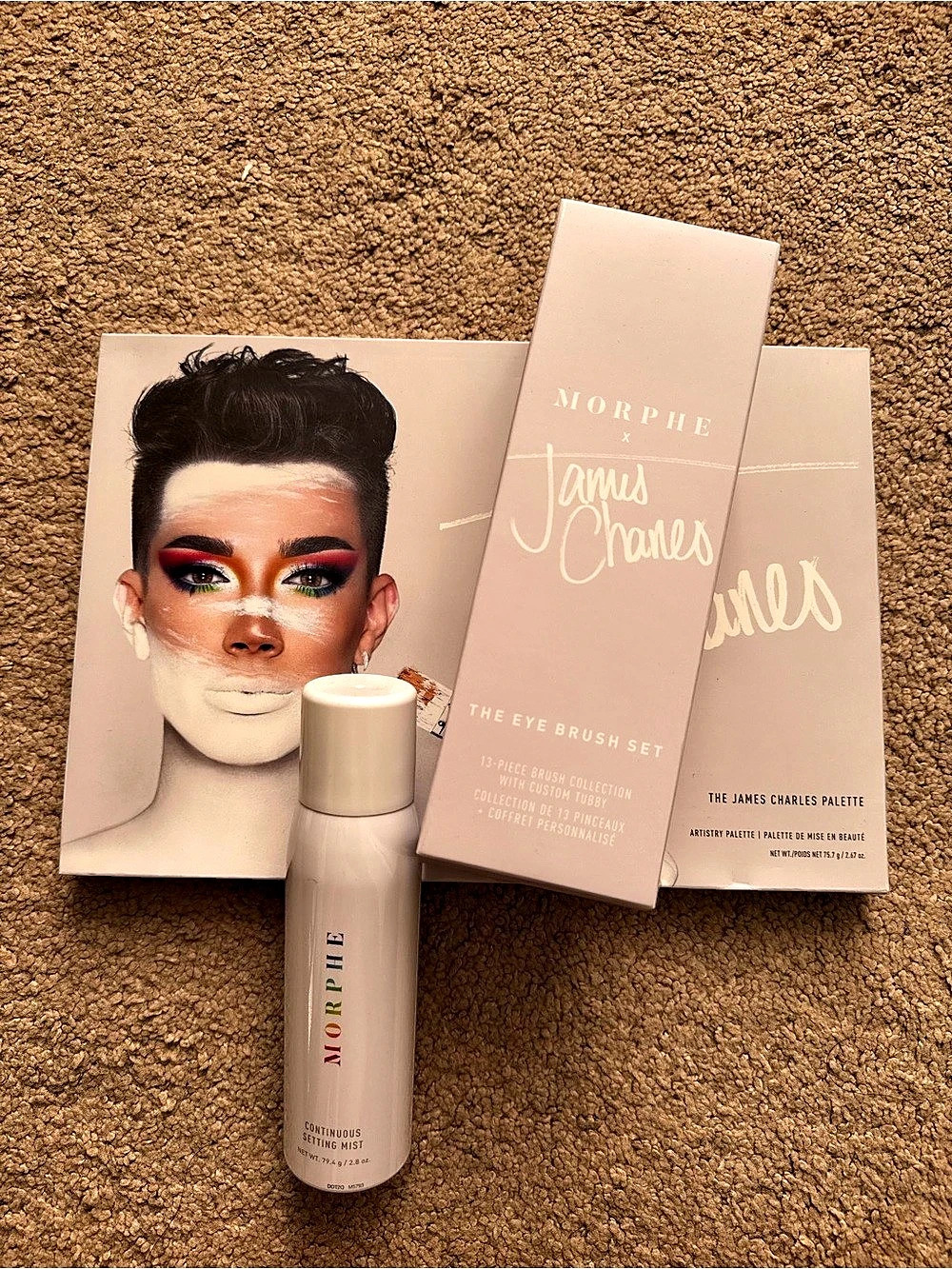 Morphe x James Charles Artistry Palette & Eye Brush Set & Setting Spray